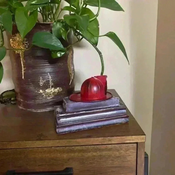 Homemade Fireman Accent Christmas Decor Paper Weight - Picture 4 of 7